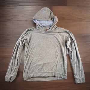 Coastal Crew Charleston Deckhand Hoodie Mens L Gray Light Weight Made USA Preppy